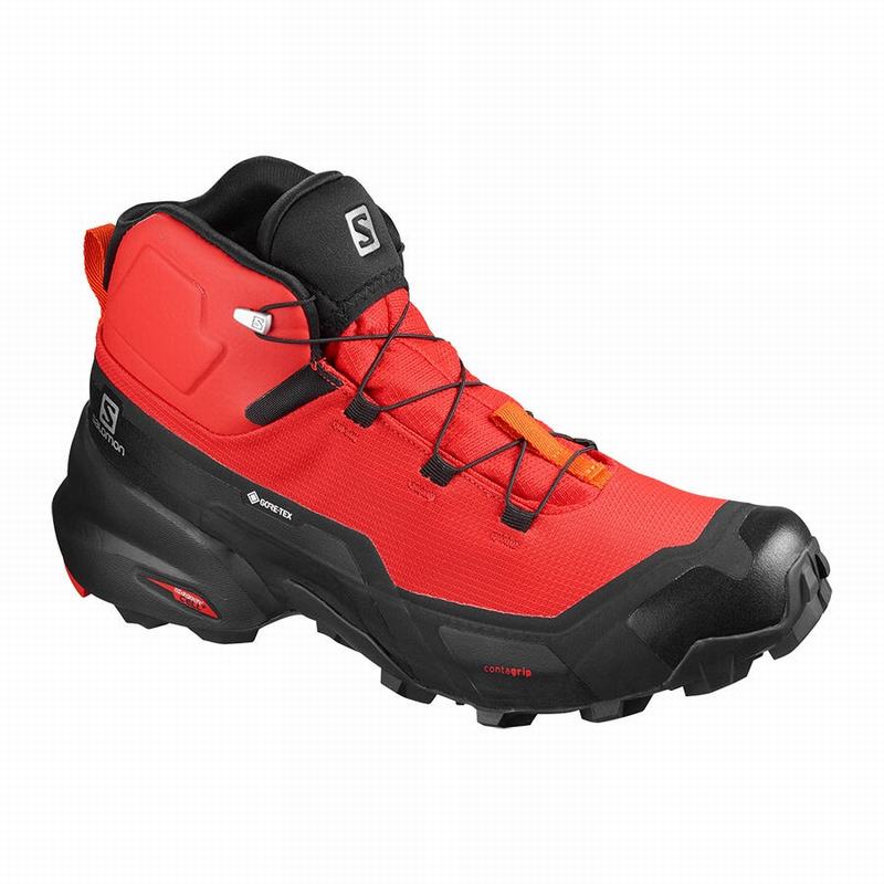 Botas De Montaña Salomon Hombre Negras / Rojas Naranjas - Salomon Argentina CROSS HIKE MID GORE-TEX